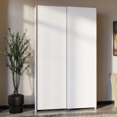 Candy vaatekaappi liukuovilla 120x210x39 cm valkoinen